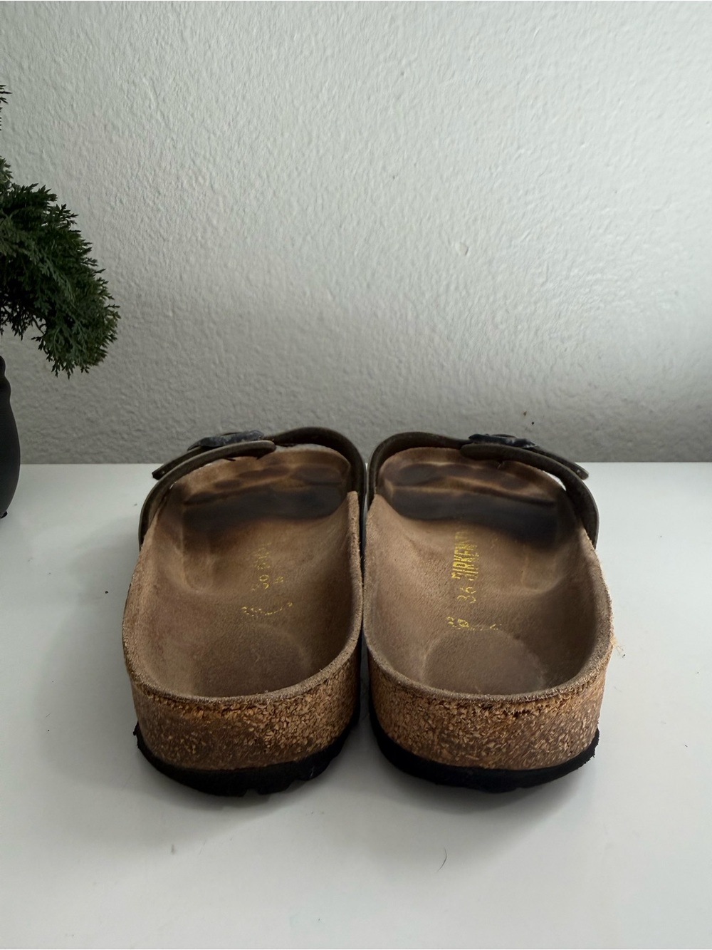 Birkenstock Madrid women size 5 Taupe Brown Cross Strap Sandals - Picture 7 of 9